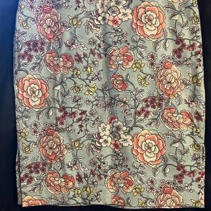 LOFT Floral Pencil Skirt in Blue and Pink